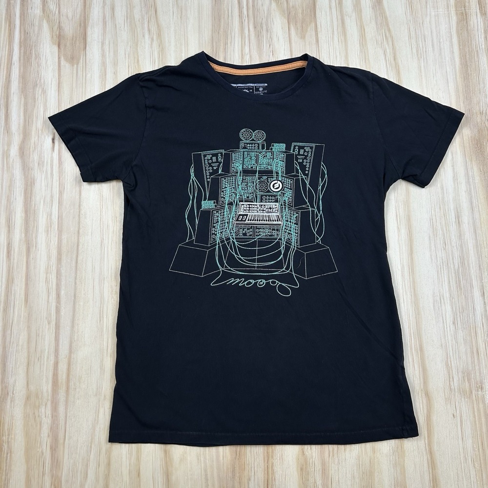 MOOG Synth Black Short Sleeve T shirt Music EDM Electronic Size Small
